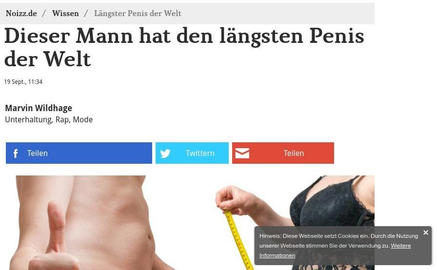 Der welt peni längster Längster Penis